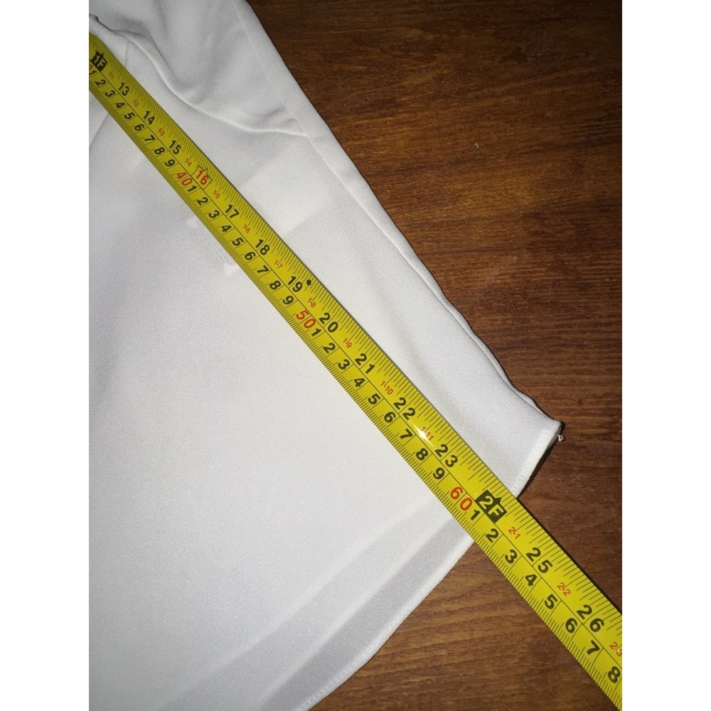 BCBG Maxazria Women's Sz M Sexy‎ Blouse White Kyleigh Fringeback Slitsleeve Top - Picture 16 of 16